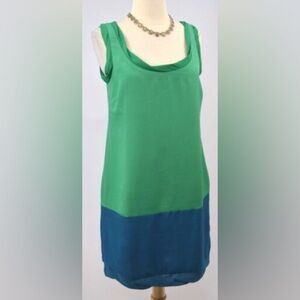 Thakoon | 100% Silk Color Block Sleeveless Shift Dress